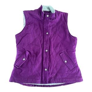 Polar King Sherpa-Lined Quilted‎ Vest Women’s Large Regular Purple Winter Layer